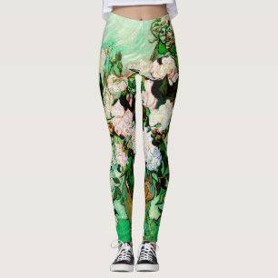 Vintage Vincent Van Gogh Roses (1890) Leggings