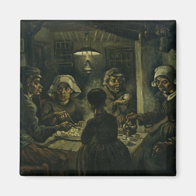 Vintage Vincent van Gogh The Potato Eaters Magnet (Front)