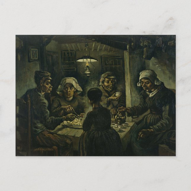 Vintage Vincent van Gogh The Potato Eaters Postcard (Front)