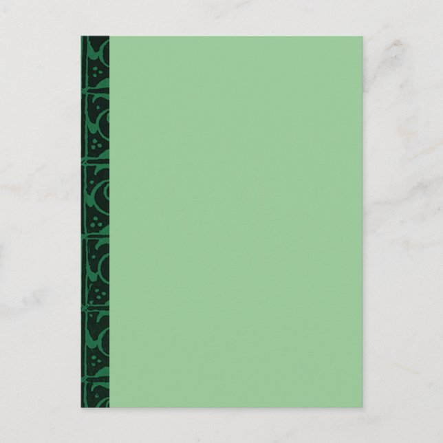 Vintage Vines Dark Green Postcard (Front)