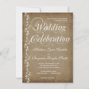 Vintage Vines Rustic Country Wedding Invitations