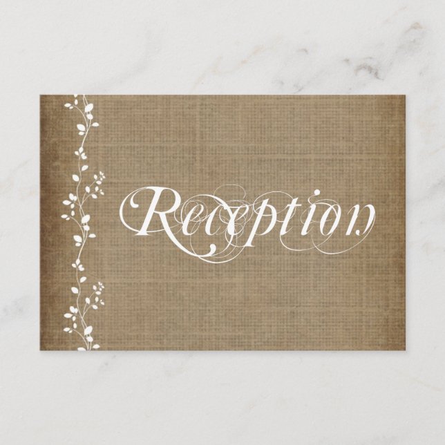 Vintage Vines Rustic Wedding Reception Cards (Front)