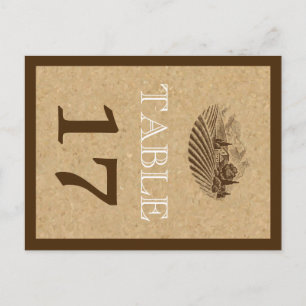 Vintage vineyard and cork wedding table number postcard