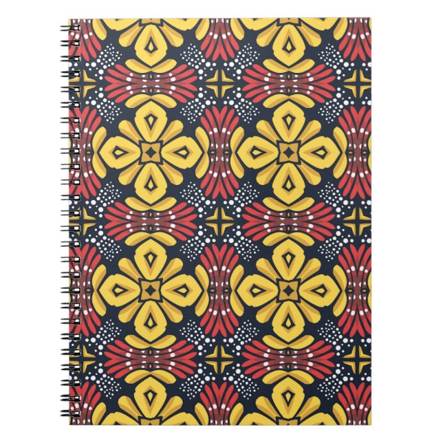 Vintage vintage seamless flower pattern notebook (Front)