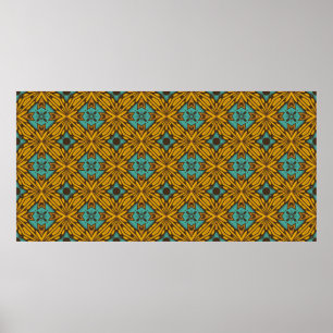 Vintage vintage seamless flower pattern poster
