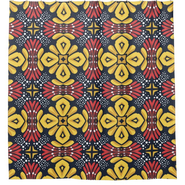 Vintage vintage seamless flower pattern shower curtain (Front)