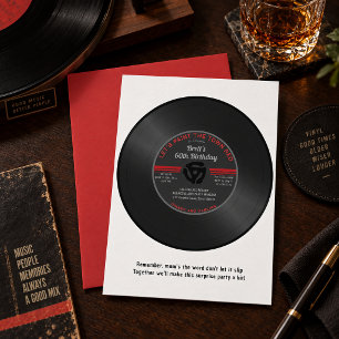 Vintage Vinyl 45 Record Surprise Birthday Invitati Invitation