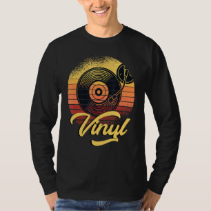 Vintage Vinyl Dj Music Deejay Turntable Headphones T-Shirt