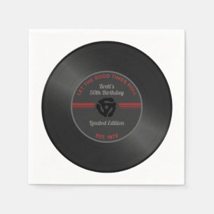 Vintage Vinyl Record Birthday Party Napkins – Retr