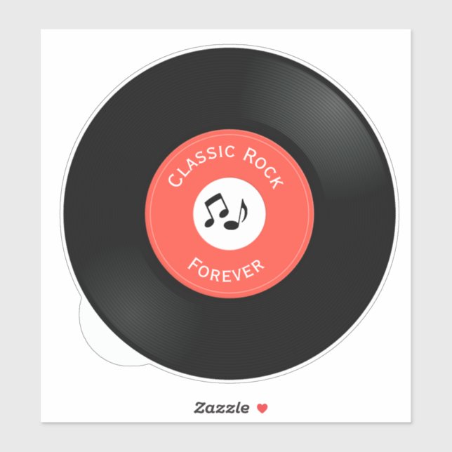 Vintage Vinyl Record Design Sticker (Sheet)