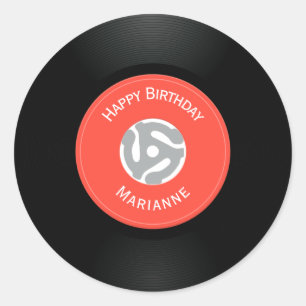 Vintage Vinyl Record Design Sticker