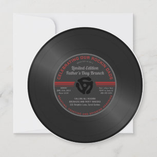Vintage Vinyl Record Father’s Day Brunch Invitatio