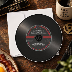 Vintage Vinyl Record Father’s Day Brunch Invitatio