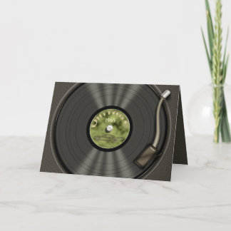 Vintage Vinyl Record (green) Card