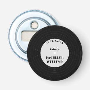 Vintage Vinyl Record Music Black Bachelor Weekend Bottle Opener