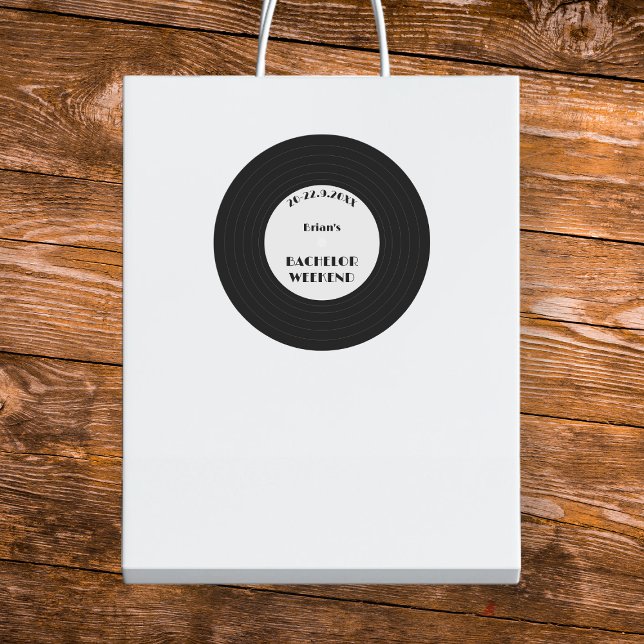 Vintage Vinyl Record Music Black Bachelor Weekend Classic Round Sticker (Vintage Vinyl Record Music Black Bachelor Weekend Classic Round Sticker)