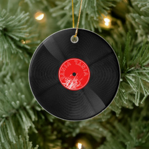 Vintage Vinyl Record - Music Lover Christmas Ceramic Tree Decoration