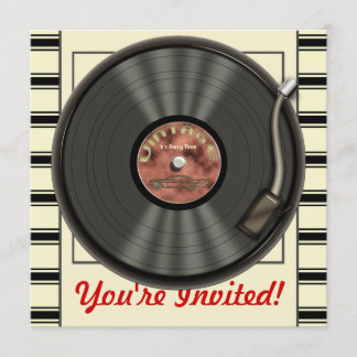 Vintage Vinyl Record Party Invitations