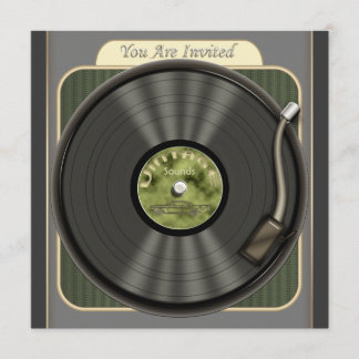 Vintage Vinyl Record Party Invitations