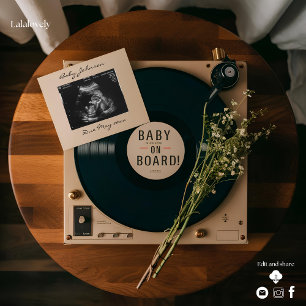 Vintage Vinyl Record Player Pregnancy Announcement