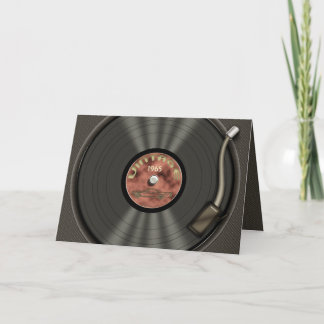 Vintage Vinyl Record (red) Card