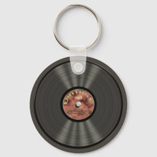 Vintage Vinyl Record (red) Keychain