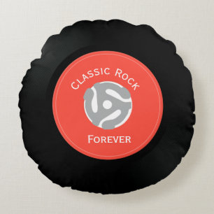 Vintage Vinyl Record Round Pillow