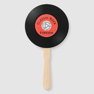 Vintage Vinyl Record Single Design Hand Held Fan