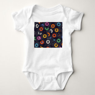 Vintage Vinyl Records Music Background Baby Bodysuit