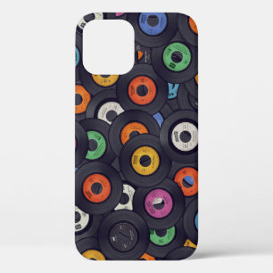 Vintage Vinyl Records Music Background iPhone 12 Case