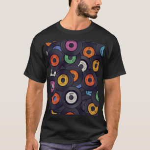 Vintage Vinyl Records Music Background T-Shirt