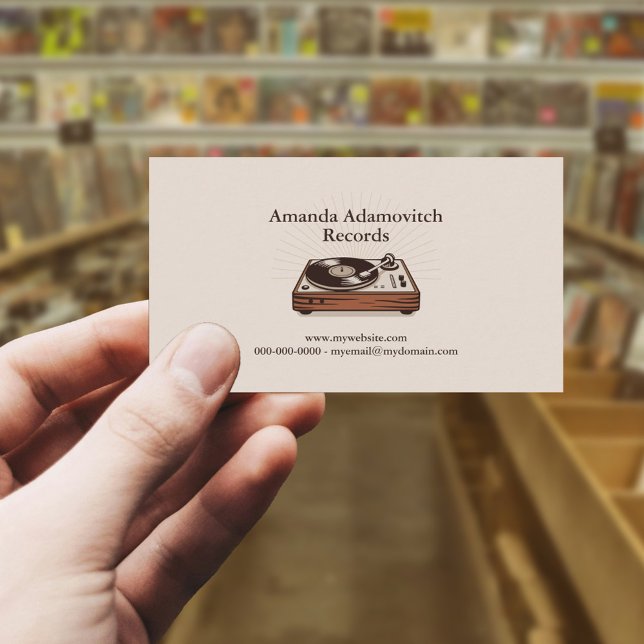 Vintage Vinyl Turntable Business Card (Vintage Vinyl Turntable Business Card)