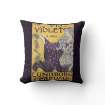 Vintage "Vio Violette" Throw Pillow