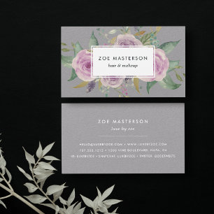 Vintage Violet Floral Business Card