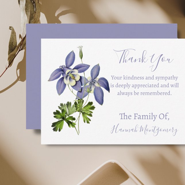 Vintage Violet Floral Sympathy Thank You Cards (Creator Uploaded)