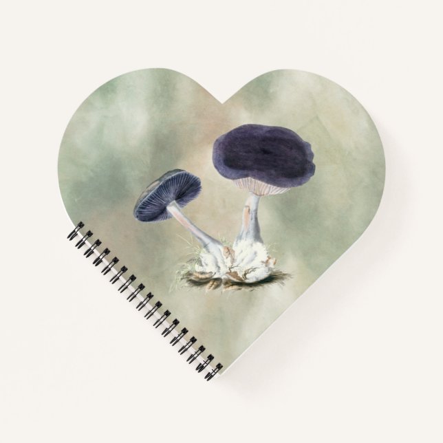 Vintage Violet Webcap Mushroom Notebook (Front)