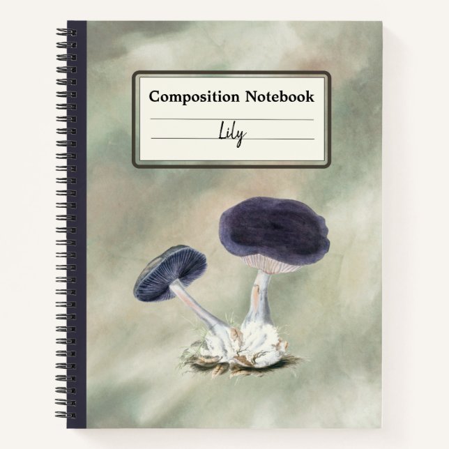 Vintage Violet Webcap Mushroom Personalised Comp Notebook (Front)