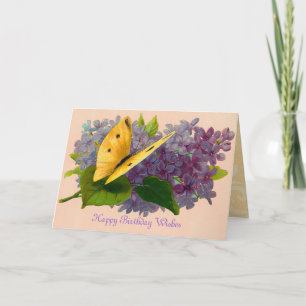 Vintage Violets and Butterfly Card