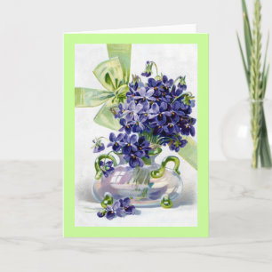 Vintage Violets Greetings Card