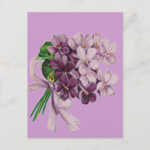 Vintage Violets Nosegay Bouquet Postcard
