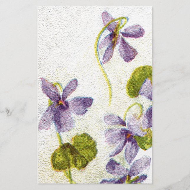 Vintage Violets Stationery (Front)
