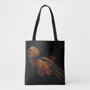 Vintage Violin Scroll Music Instrument Tote Bag