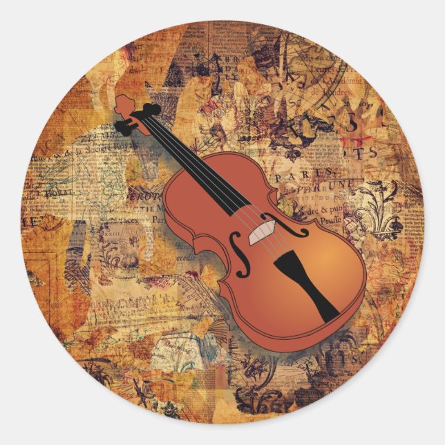 Vintage Violin Stickers (Front)