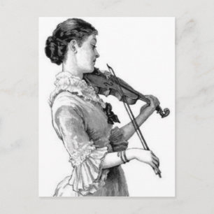 Vintage Violinist Postcard