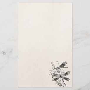 Vintage Virgin Dragonfly Personalised Template Stationery