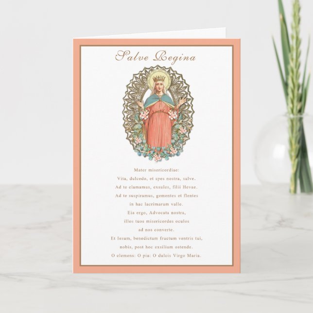 Vintage Virgin Mary Catholic Prayer Religious  Card (Front)