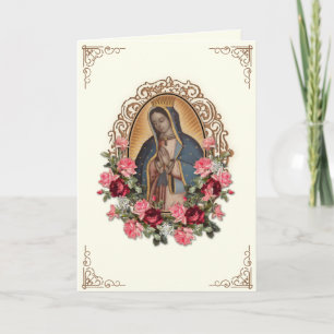 Vintage Virgin Mary Guadalupe Religious Catholic  Card