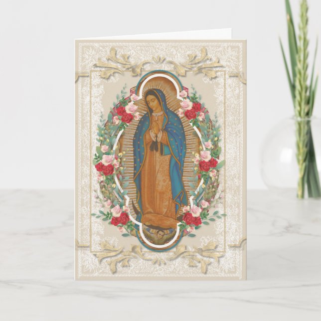 Vintage Virgin Mary Guadalupe Religious Catholic  Card (Front)
