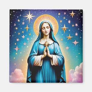 Vintage Virgin Mary Magnet, Catholic Magnet
