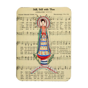 Vintage Virgin Mary Our Lady of Light folk art Magnet